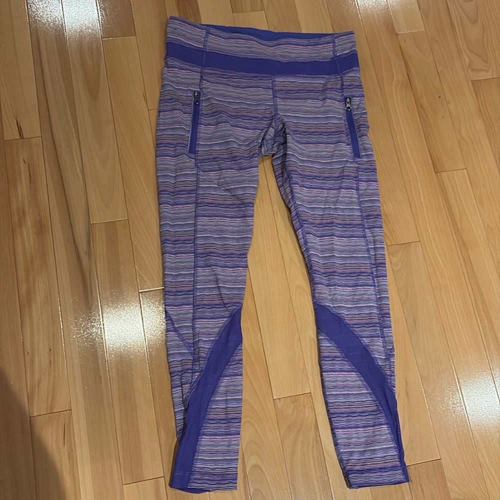 Lululemon Inspire Tight II (Mesh) Space Dye Twist Iris Flower Pink Shell -size 8
